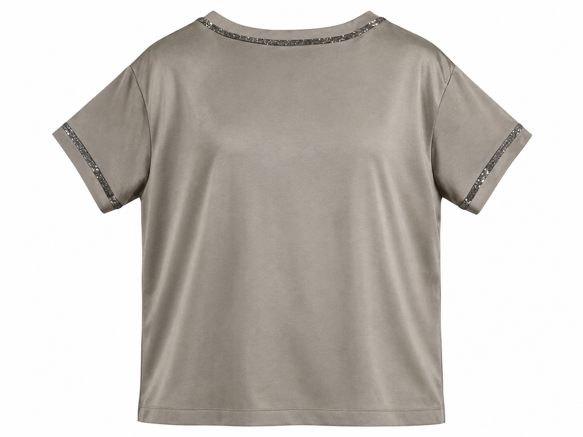 Fabiana Filippi Monili Trim Silk & Cotton Top ladies