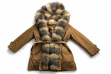 ERMANNO SCERVINO Brown Fur Parka Down Feathers Jacket Size 38 XS ladies