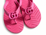Gucci Pink Rubber GG Flip-Flops – Size 38 ladies