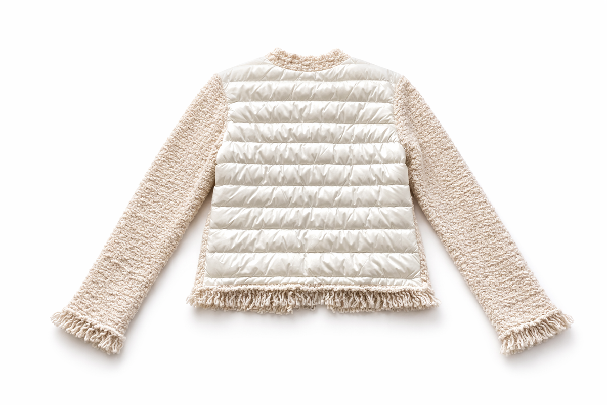 Moncler Tweed Fringe Blazer Jacket Size M medium ladies