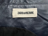 ZADIG & VOLTAIRE Valfried Crinkle Leather Jacket Navy Size 50 men