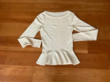 Pure Cashmere Peplum Thin Knit Sweater Pullover Size XS ladies