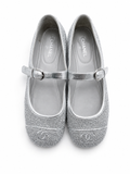 Chanel CC Cap Toe Mary Jane Flats – Silver Glitter – Size EU 38.5 ladies