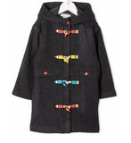 Stella McCartney Kids Pencil-toggle Duffle Wool Coat In Grey Size 10 years children