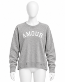 Zadig & Voltaire Grey AMOUR Distressed Sweatshirt ladies