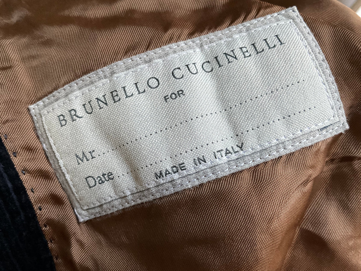 BRUNELLO CUCINELLI NAVY BROWN CORDUROY BLAZER JACKET SIZE 48 MEN