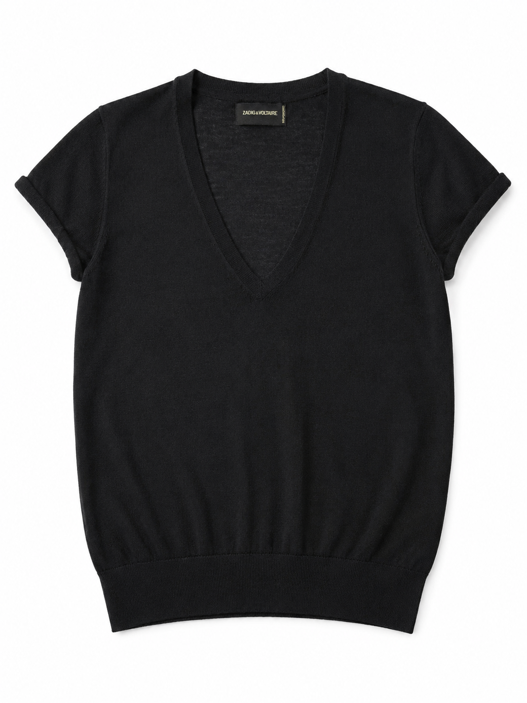 Zadig & Voltaire Black V-Neck Knit Top ladies