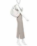 Bottega Veneta Large Jodie Intrecciato White Nappa Leather Hobo Shoulder Bag ladies
