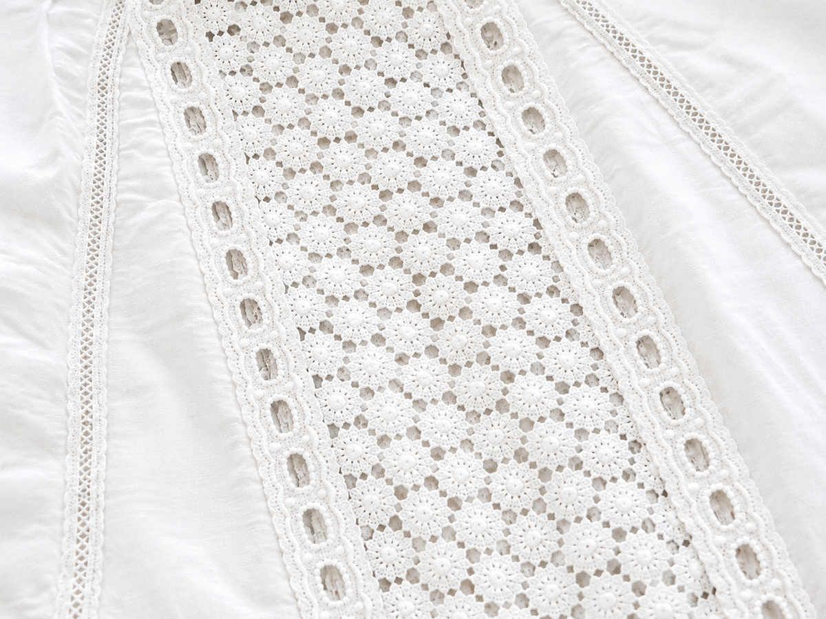 SUNDAY SAINT-TROPEZ Linen Embroidered White cover up dress One Size Fits All LADIES