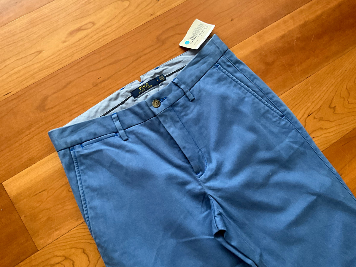 Ralph Lauren Polo Slim Fit Stretch Chino Blue Pants Trousers US 4 UK 8 S Small ladies