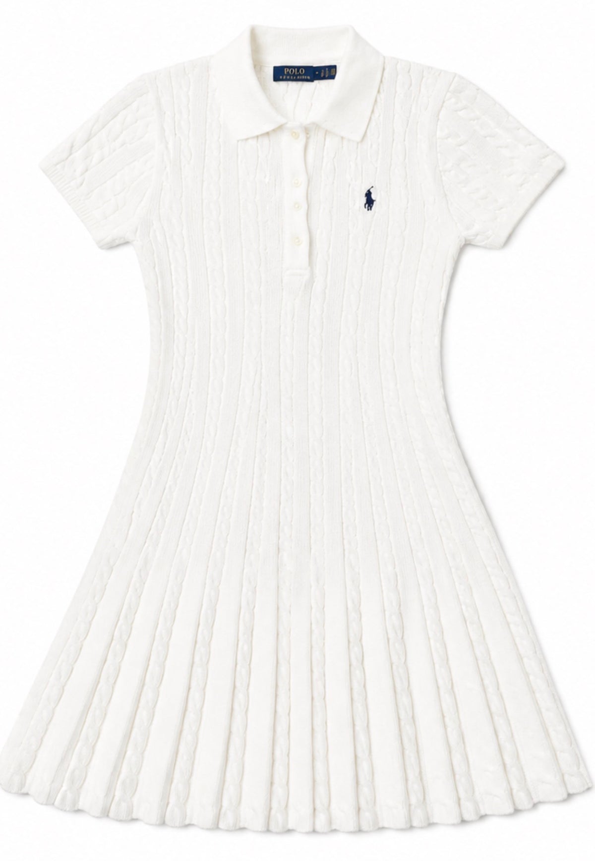 Polo by Ralph Lauren Cable Knit Polo Dress – White – Size M ladies
