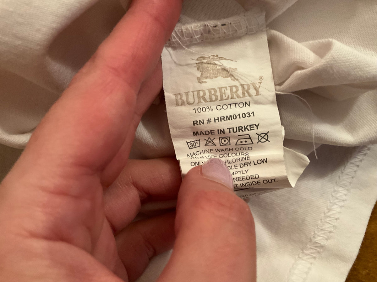 BURBERRY HOUSE CHECK PATTERN CREW NECK T-SHIRT SIZE M MEDIUM MEN