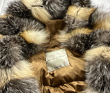 ERMANNO SCERVINO Brown Fur Parka Down Feathers Jacket Size 38 XS ladies