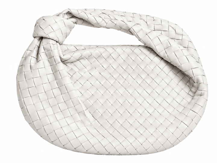 Bottega Veneta Large Jodie Intrecciato White Nappa Leather Hobo Shoulder Bag ladies