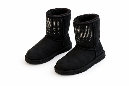 UGG BOOTS CLASSIC SHORT BLING (BLACK) SIZE 5.5 EU38 -BOOTS LADIES