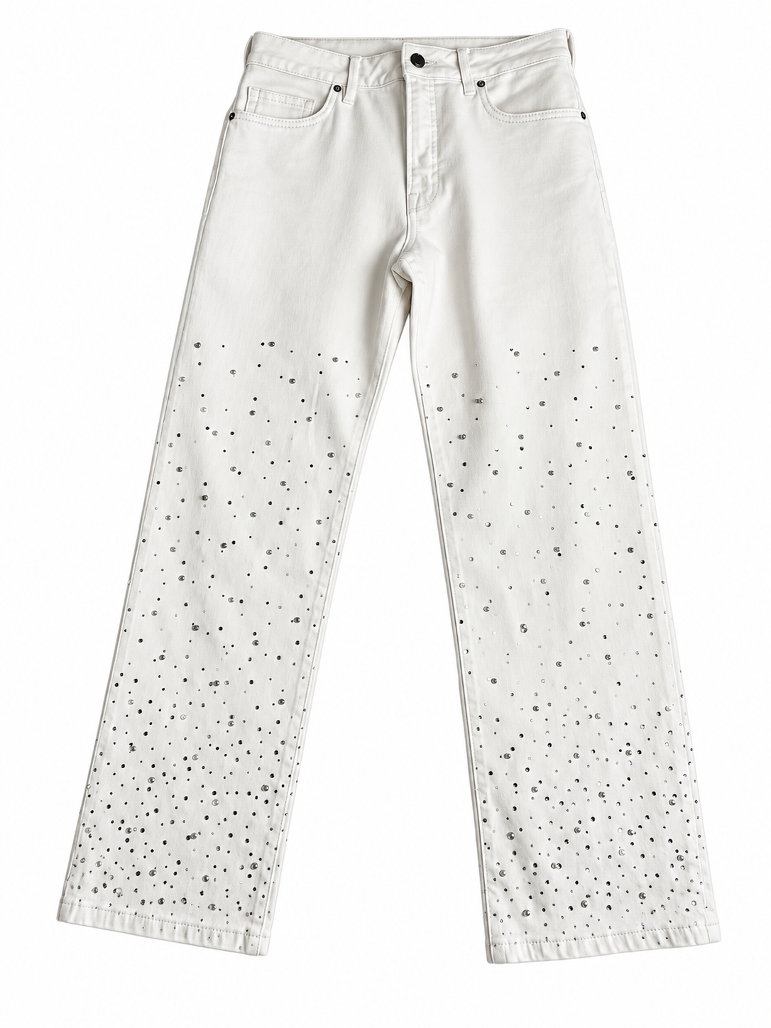 Good American Good Icon Straight Pears & Crystals Embellished Jeans