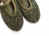 Le Silla Gilda Crystal-Embellished Mesh Mary Jane Ballet Flats – Size 38½ ladies
