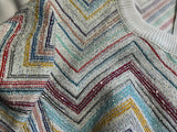 Missoni Multicolour Chevron Zig Zag Knit Midi Dress – Size I 44 ladies