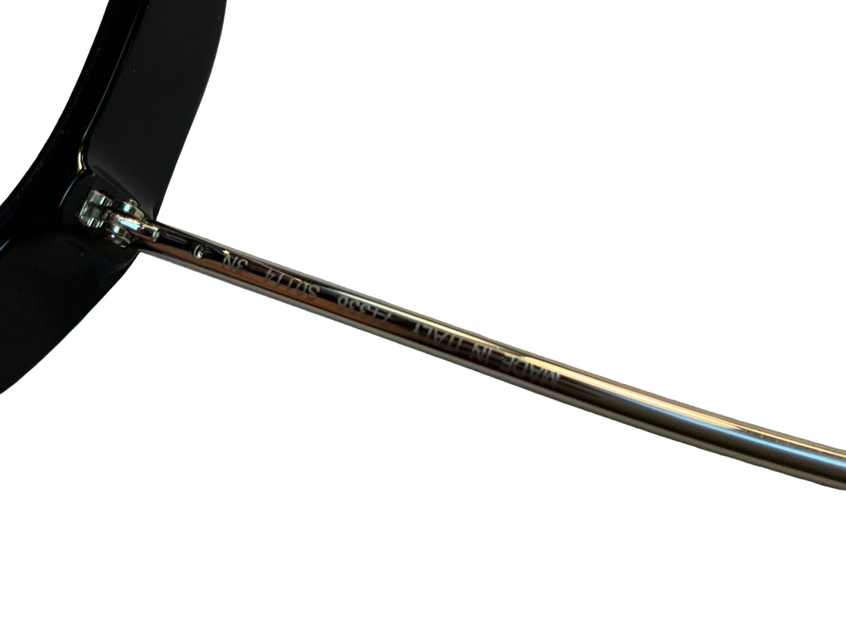 Chanel Acetate Silver Metal Shield Sunglasses 71336 Black ladies