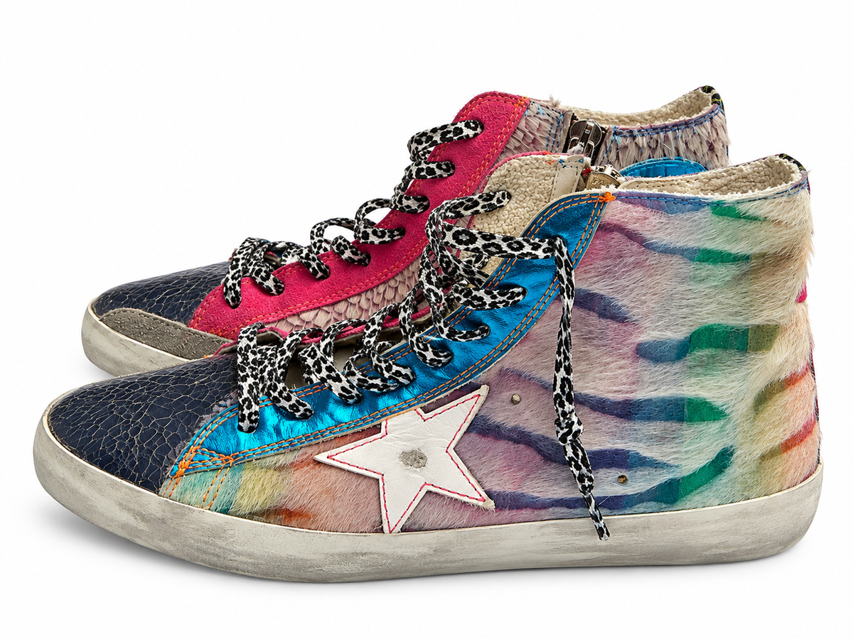 Golden Goose Francy Limited Edition Multicolour High-Top Trainers – Size 39 ladies