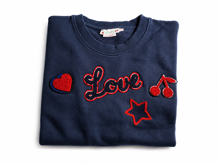 Bonpoint navy blue LOVE sweatshirt size 14 years children
