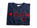 Bonpoint navy blue LOVE sweatshirt size 14 years children
