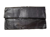 Primary New York Python Snakeskin Folded Flap Clutch Bag Handbag ladies