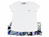 Emilio Pucci Multicolour Printed Ruffle-Hem Cotton T-Shirt – Size S ladies