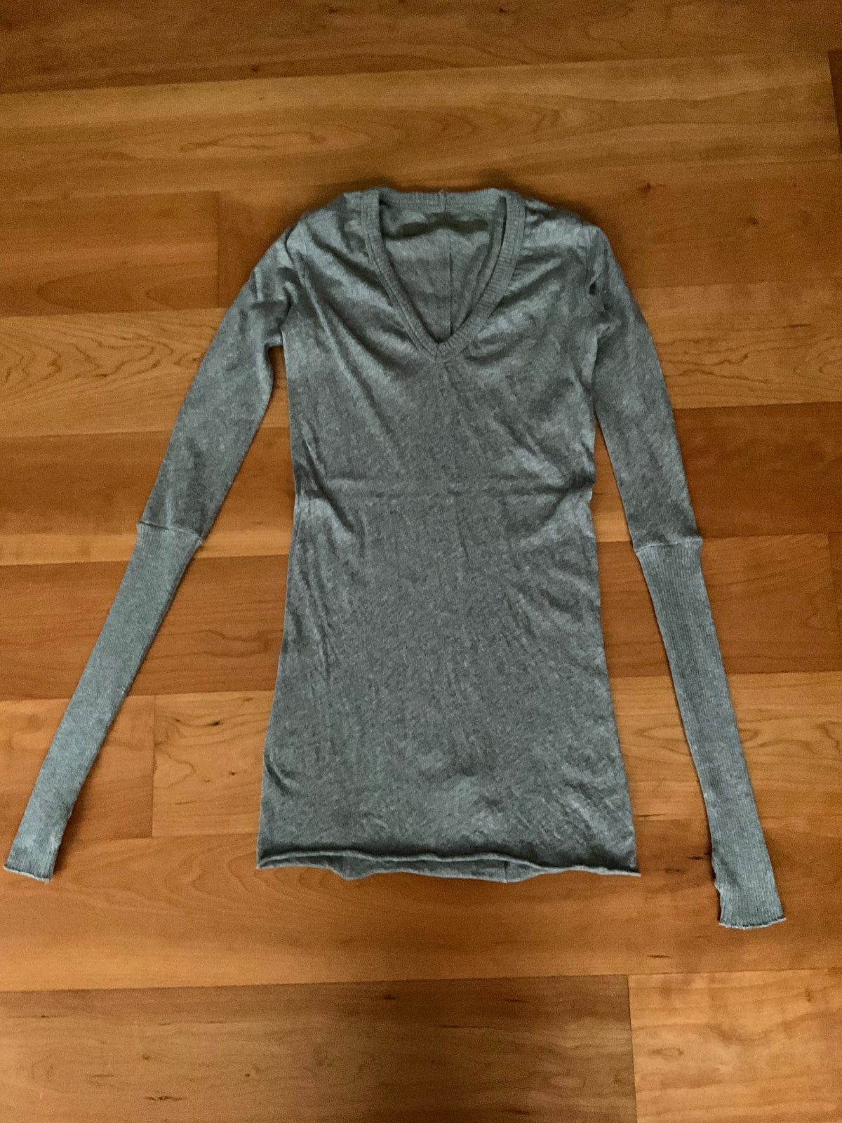 ENZA COSTA Cashmere Cotton Fitted Cuffed V Neck Sweater Knit Size XS ladies