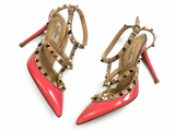 Valentino Garavani Rockstud T-Strap Patent Leather Pumps size 39  ladies