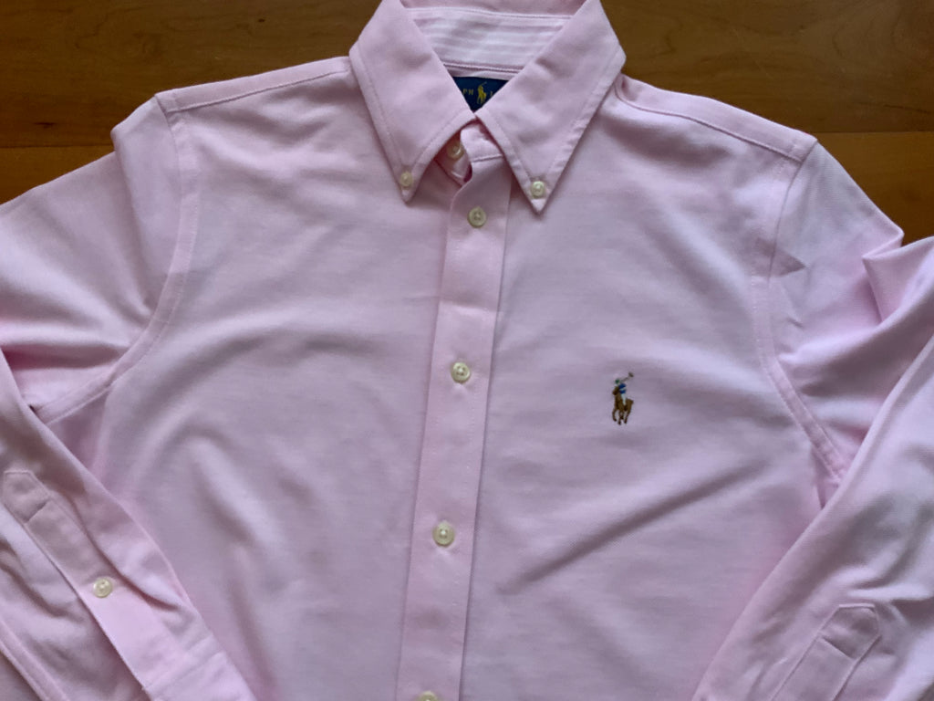 Ralph Lauren Knit Oxford Pink Dress Size S/P small ladies Afashionistastore Ralph Lauren Knit Oxford Pink Dress Size S/P small ladies Afashionistastore