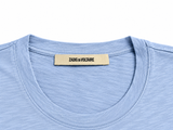 Zadig & Voltaire Stockholm Skull Print Sky Blue Cotton T-Shirt Size M men