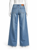 Cambio Wide-Leg Blue Denim Jeans – Italian Fabric ladies