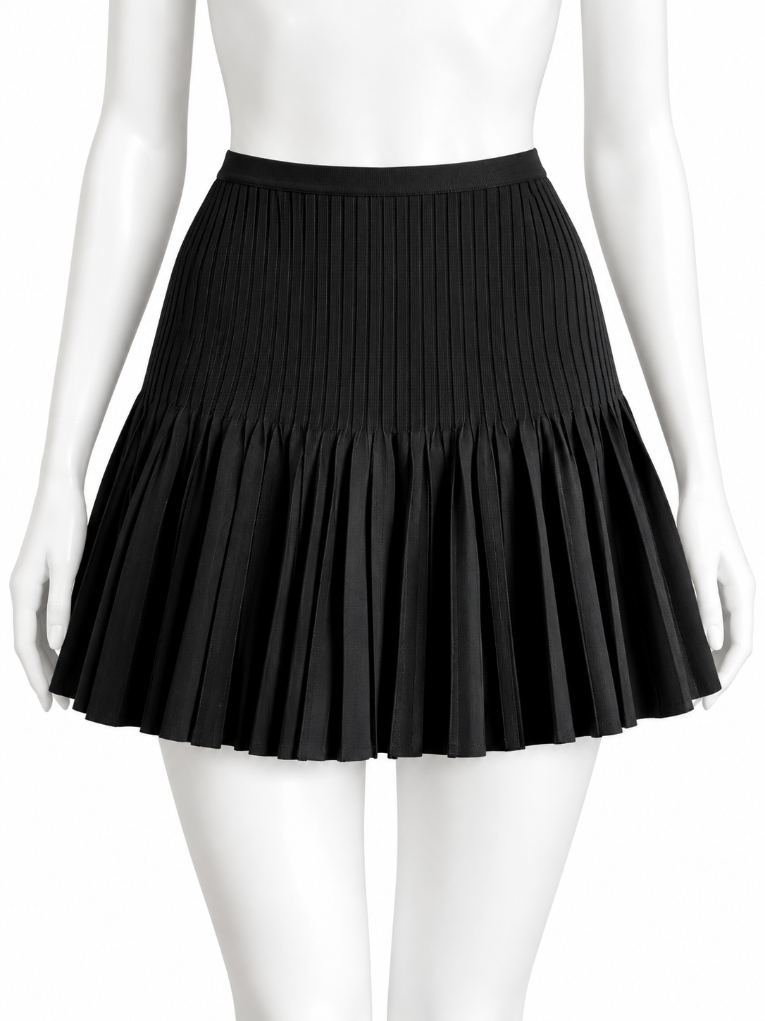 Hervé Léger Black Pleated Mini Skirt Size XS ladies