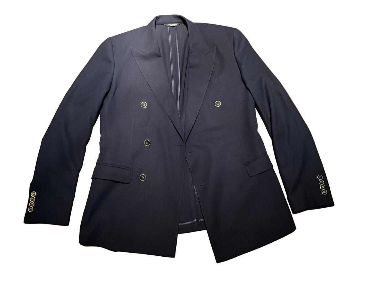 Dolce & Gabbana Men's Blue Taormina Unlined Light Wool Blazer With Double-Breasted Design Size I 48 Men