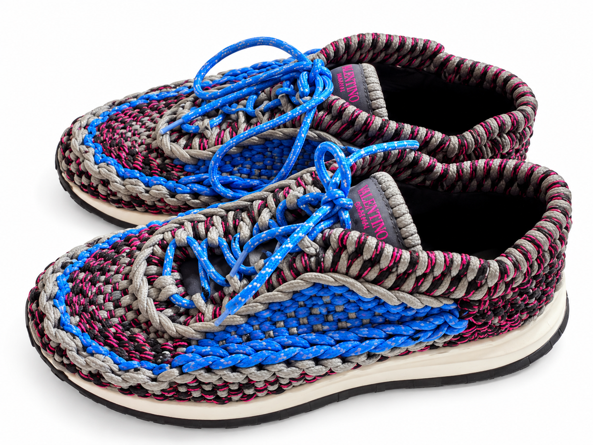 Valentino Garavani Men’s Crochet Rope Sneakers Trainers Multicolour Size EU 42 UK 8 men