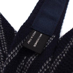 Tom Ford Navy Striped Pure Cashmere Knit Square Tie men