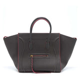 Celine Dark Grey/Pink Leather Medium Phantom Luggage Tote Bag Handbag Ladies