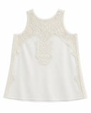 Ermanno Scervino Ivory Embroidered Top Size I 40 UK 8 US 4 ladies