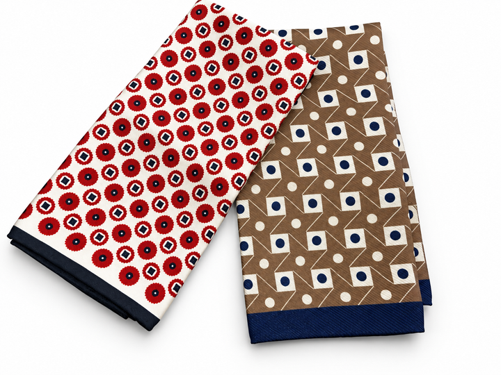 Set of 2 Men’s 100% Silk Pocket Squares – Made in Italy men