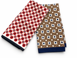 Set of 2 Men’s 100% Silk Pocket Squares – Made in Italy men