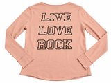 Zadig & Voltaire Live Love Rock Blush Pink Long Sleeve Top ladies