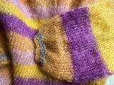 Rose Carmine Handmade Striped Mohair Pullover – Size 1 ladies