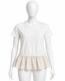 Herno White Cotton Peplum T-Shirt ladies