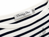 Christian Dior Striped Linen Blend Sailor Sweater – White/Navy ladies