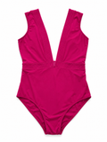 ERES Fuchsia V neck One Piece Swimsuit size F 42 US 10 UK 14 LADIES