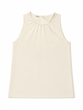 Miu Miu Ivory Gathered-Neck High-Low Blouse ladies