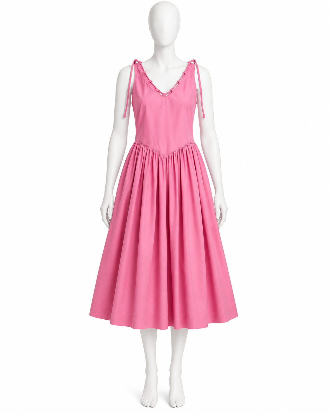 PINKO Pink Techno Poplin Midi Dress – Size XS ladies