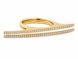 Elegant 14K Yellow Gold Diamond Two-Ring Set ladies