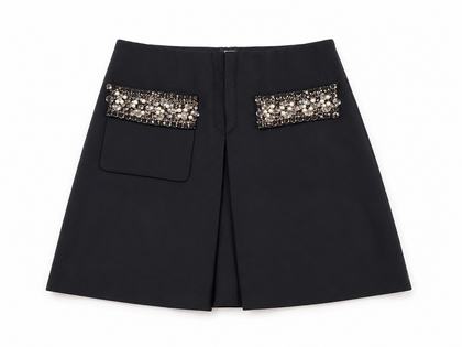 Miu Miu Navy Embellished Tailored Shorts Size I 38 ladies